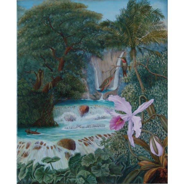 Tableau peinture à l'huile - Orchidée sauvage