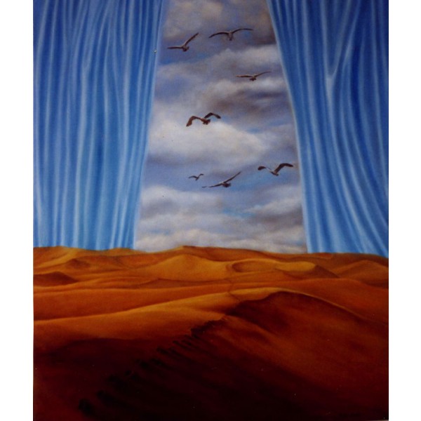 Toile peinture acrylique et huile - Le rêve D'Isabelle