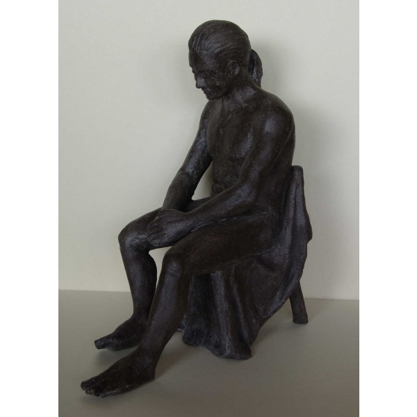 Sculpture terre cuite noire - Benoît