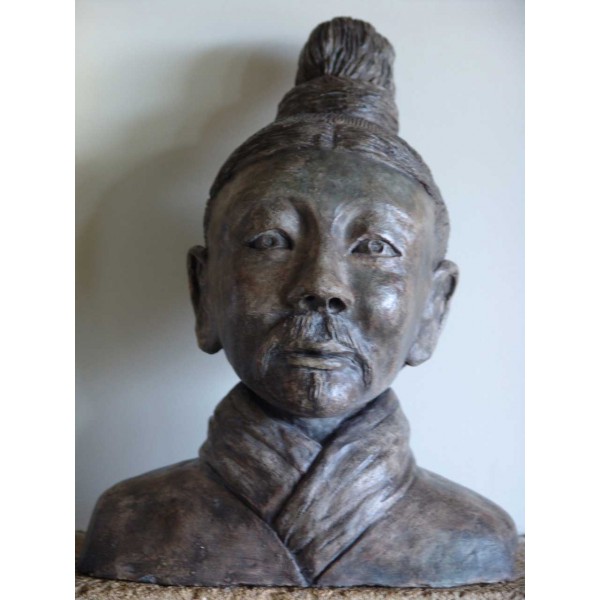 Statuette terre cuite et engobe - Guerrier de Xian