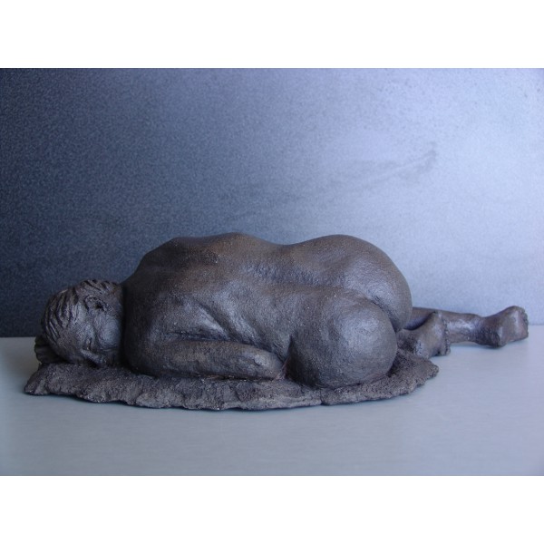 Fired clay sculpture-Coralie