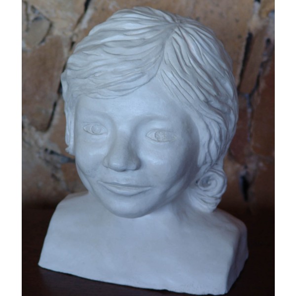 Terracotta bust waxed - Jules.