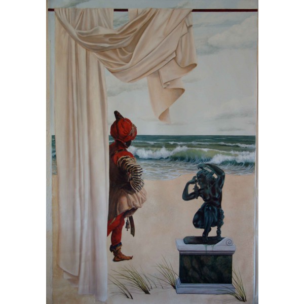 Fresco, acrylic paint - the sentinel